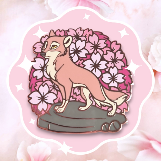 Sakura Honshu Wolf Enamel Pin